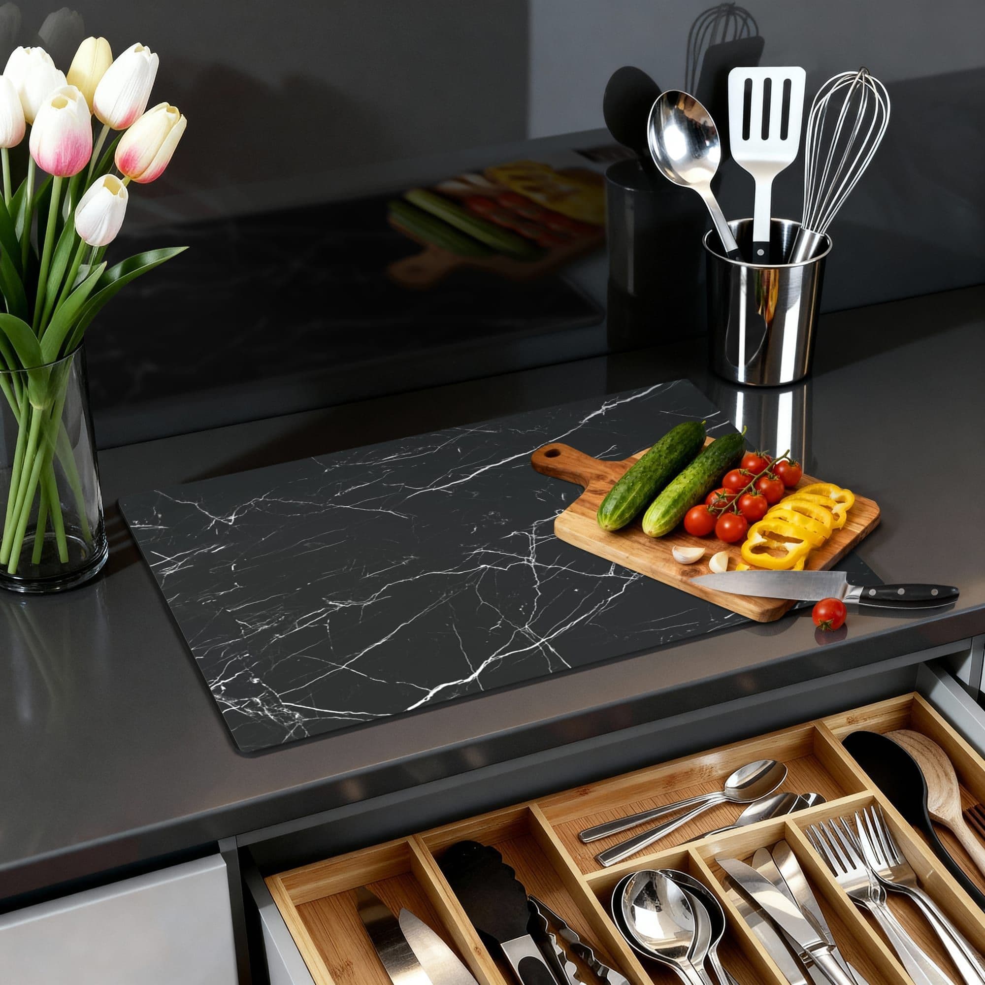Obsidian Marble Inductiebeschermer, productfoto 1