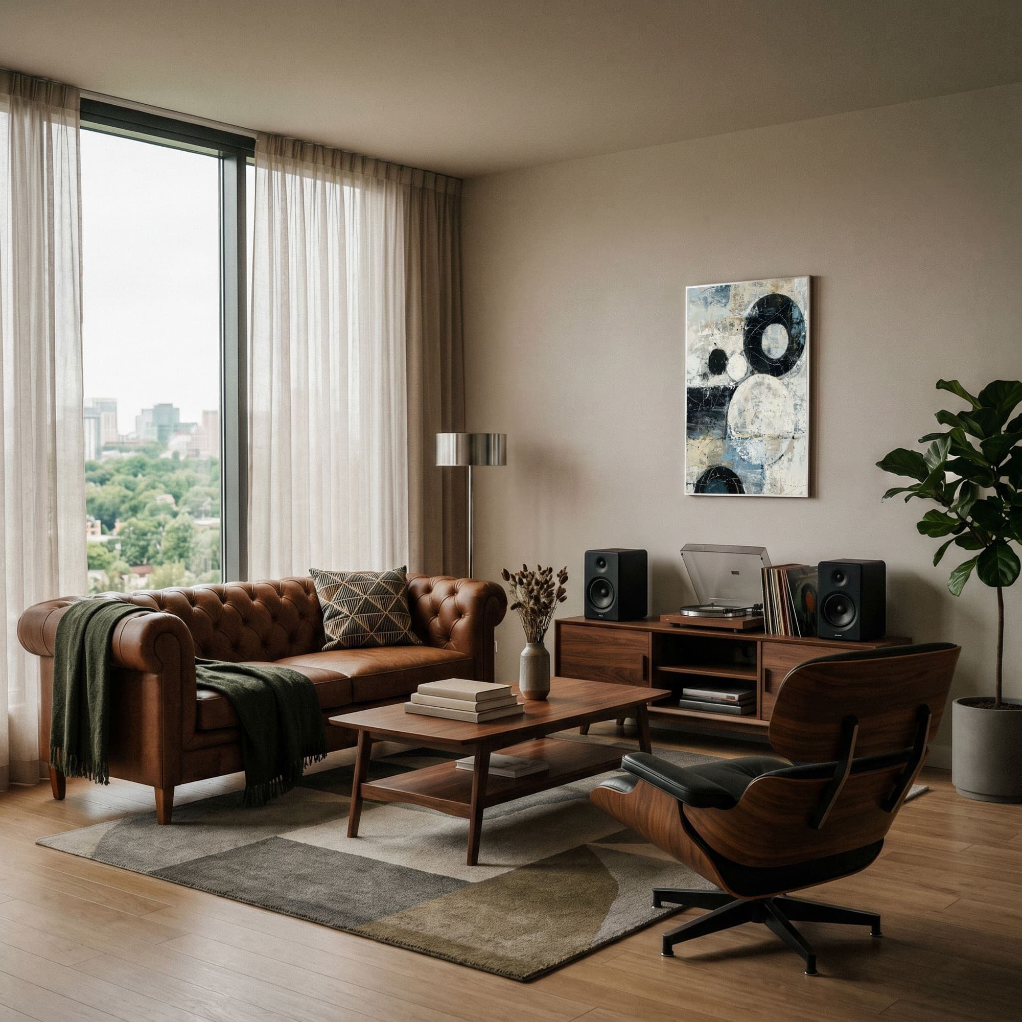 Abstract Eclipse Cirkels, sfeer woonkamer