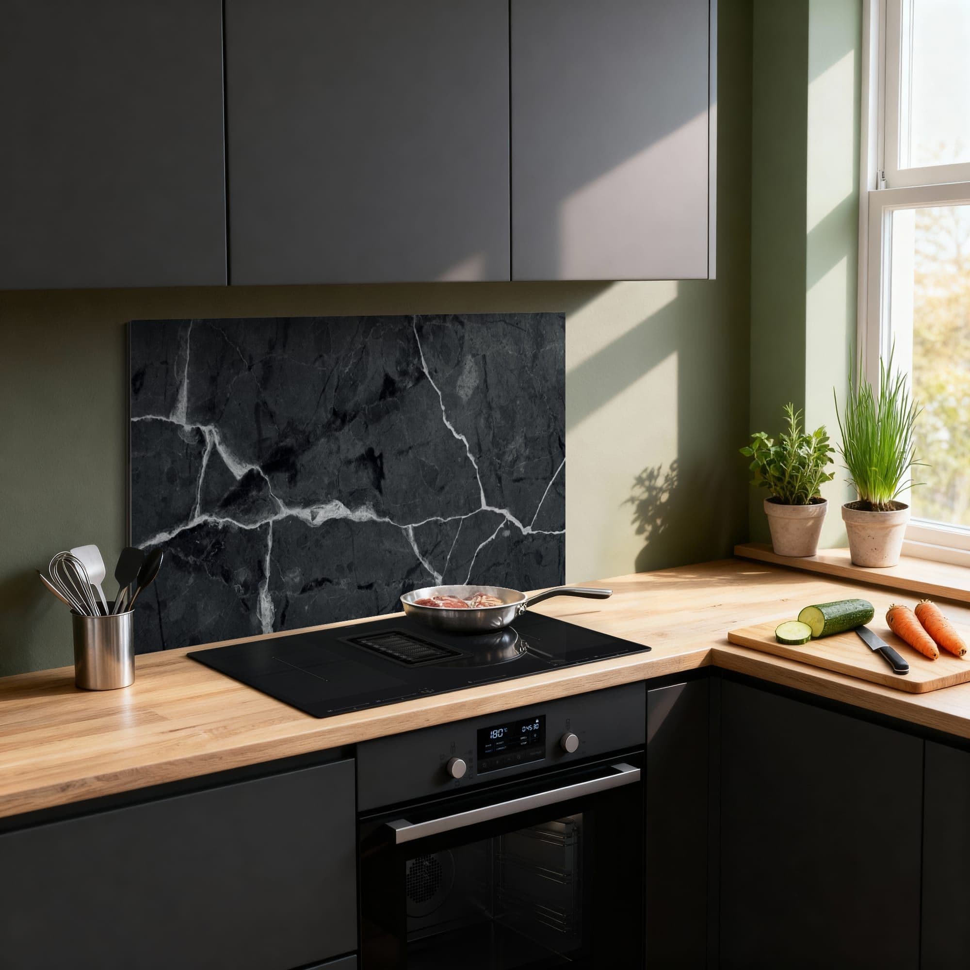 Black Marble Spatscherm, sfeer modern
