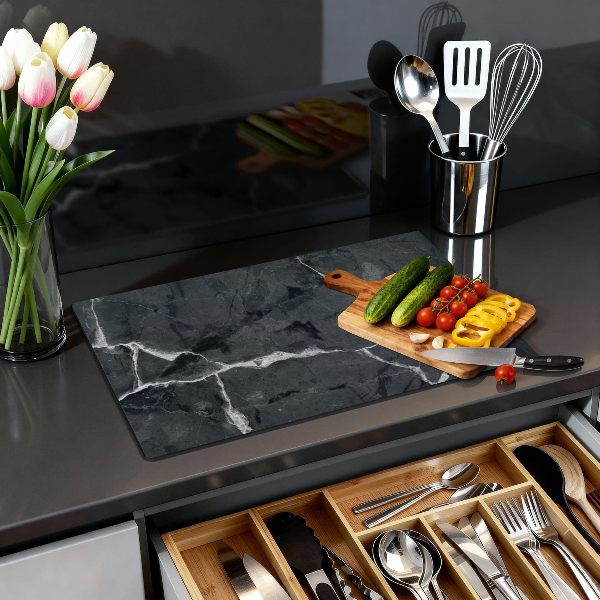 Black Marble Inductiebeschermer, productfoto 1