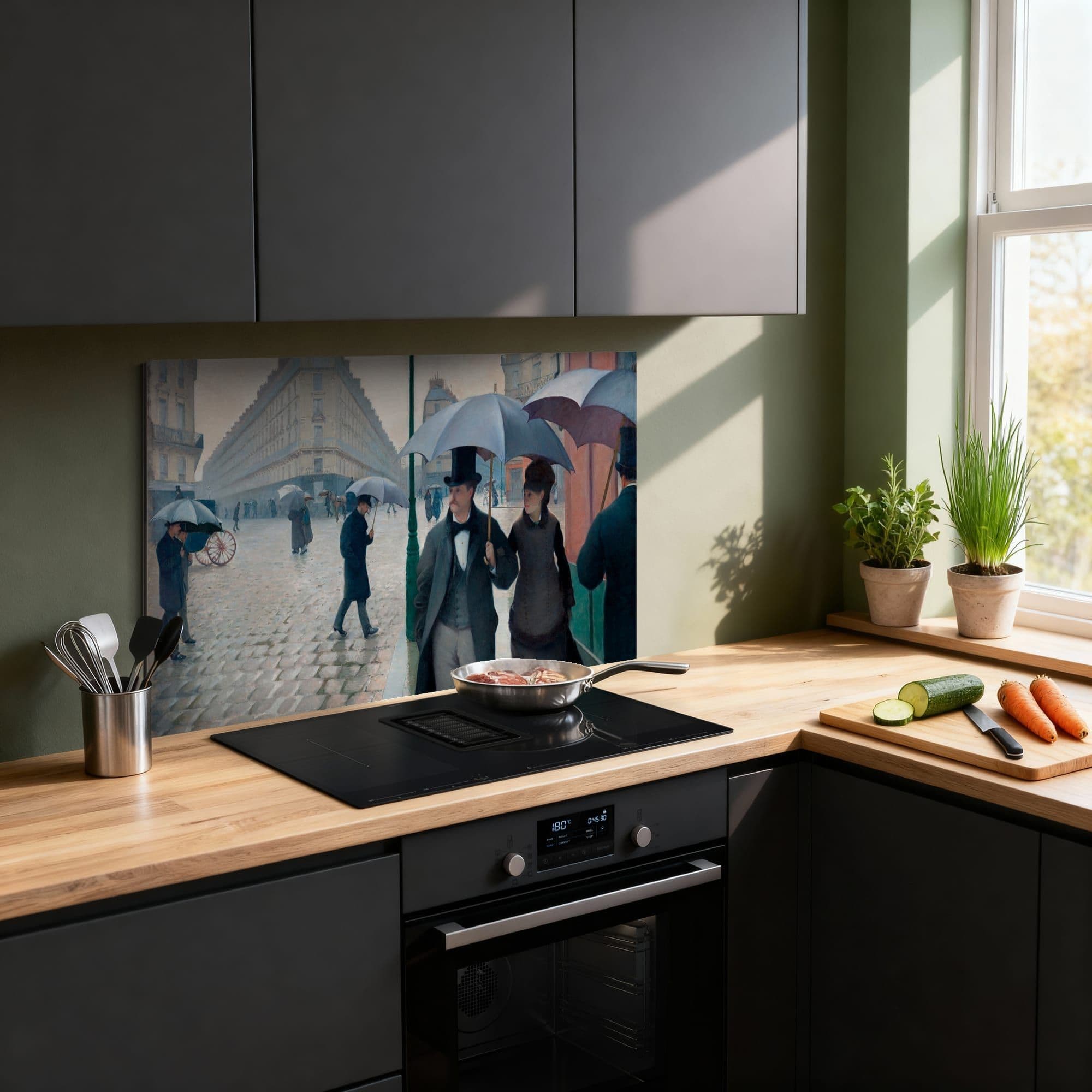 Parijs Regen Straat Spatscherm, productfoto 1