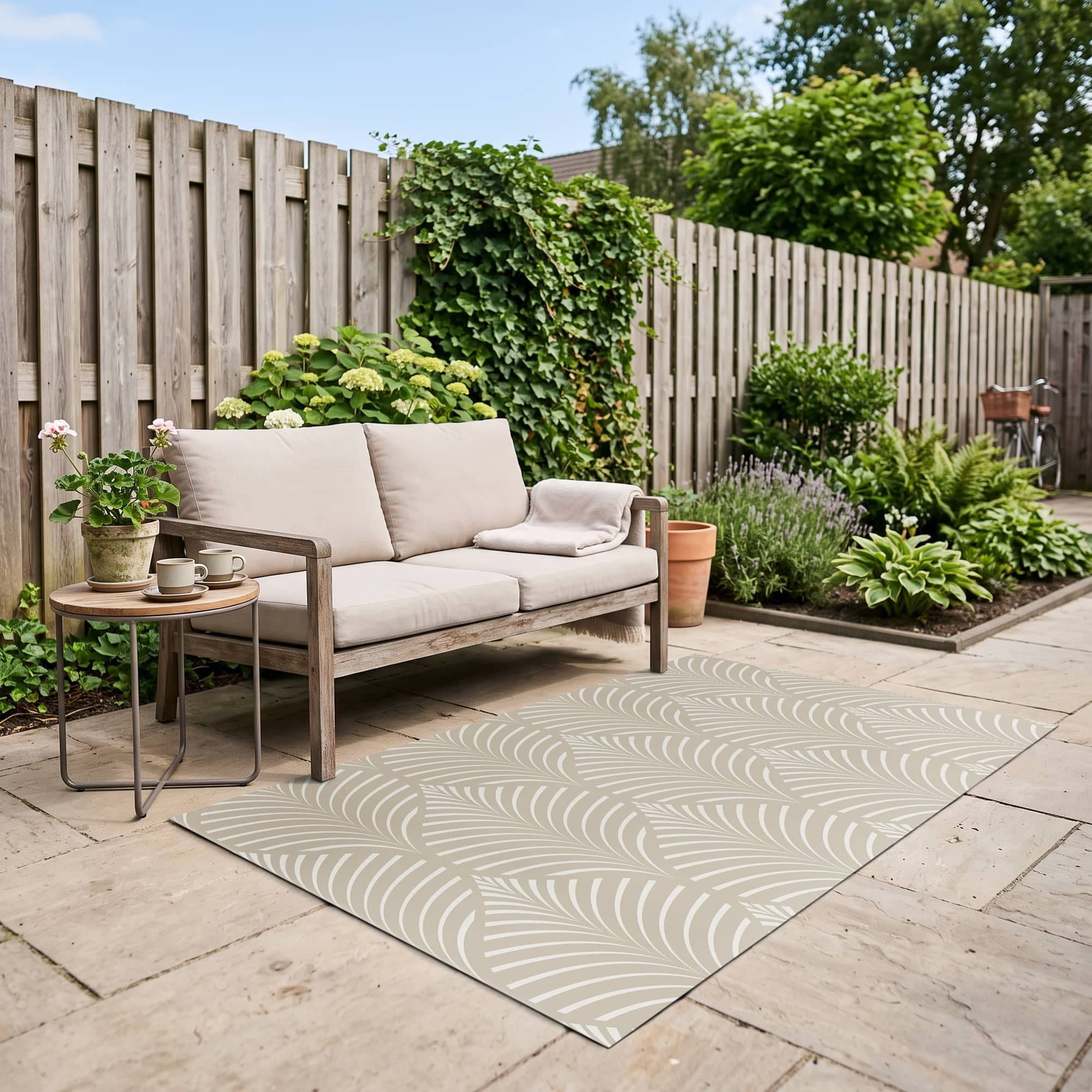 Deco Palm Beige Buitenkleed, productfoto 1