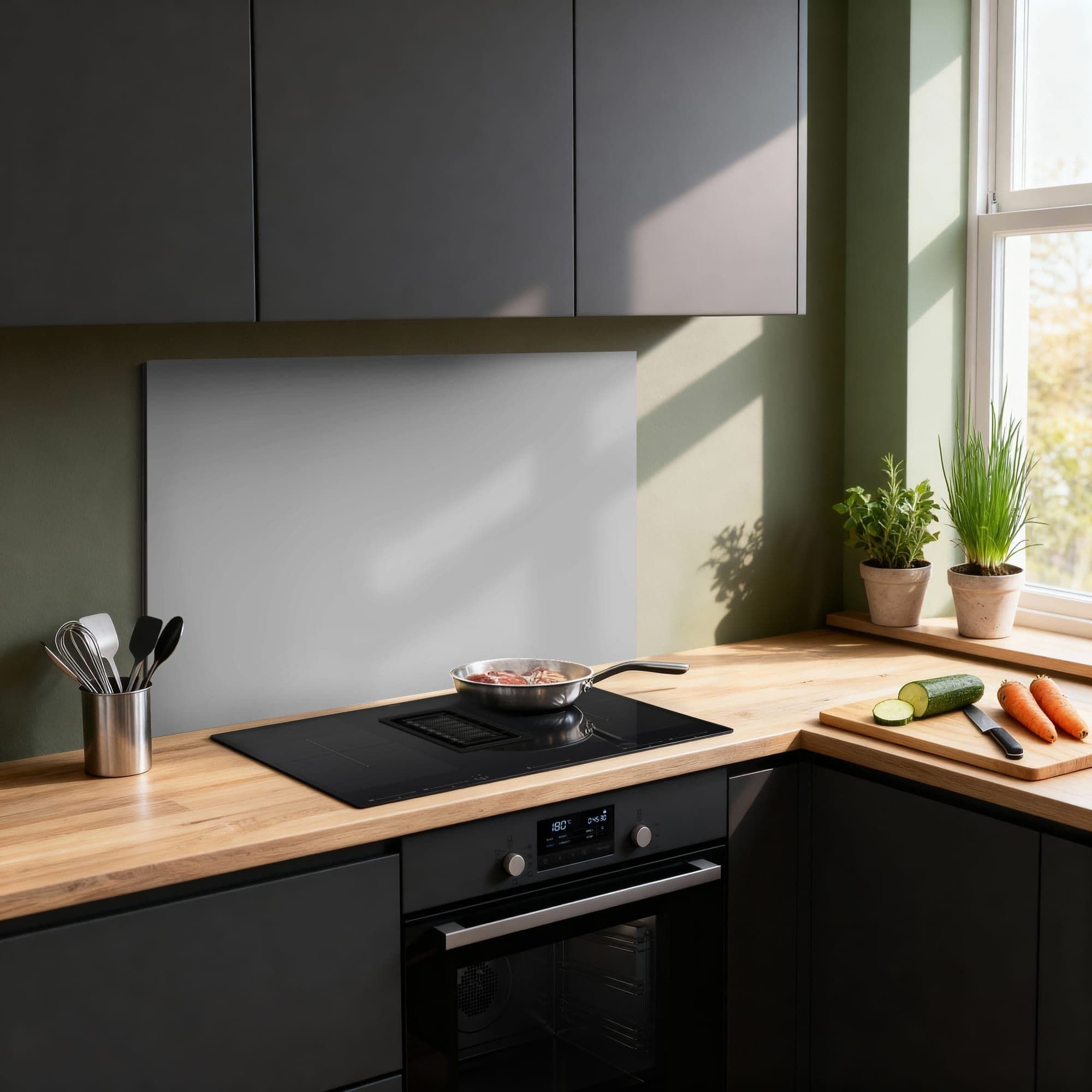 Warm Grey Elegance Spatscherm, productfoto 1