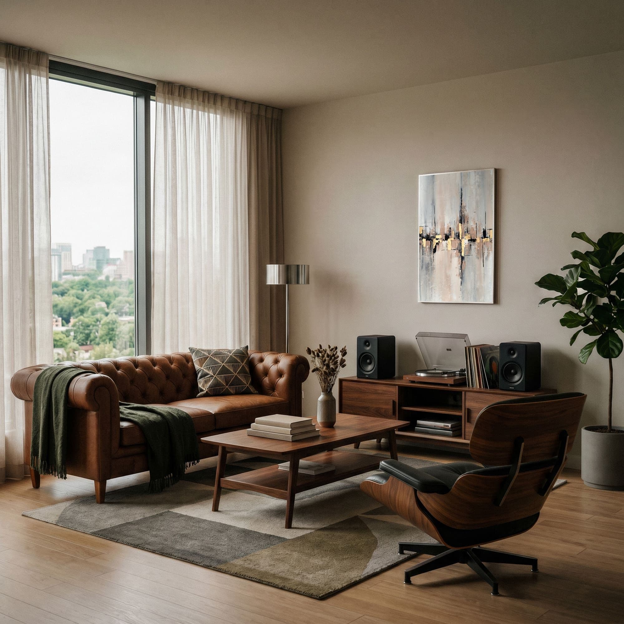 Golden Skyline Mist, sfeer woonkamer