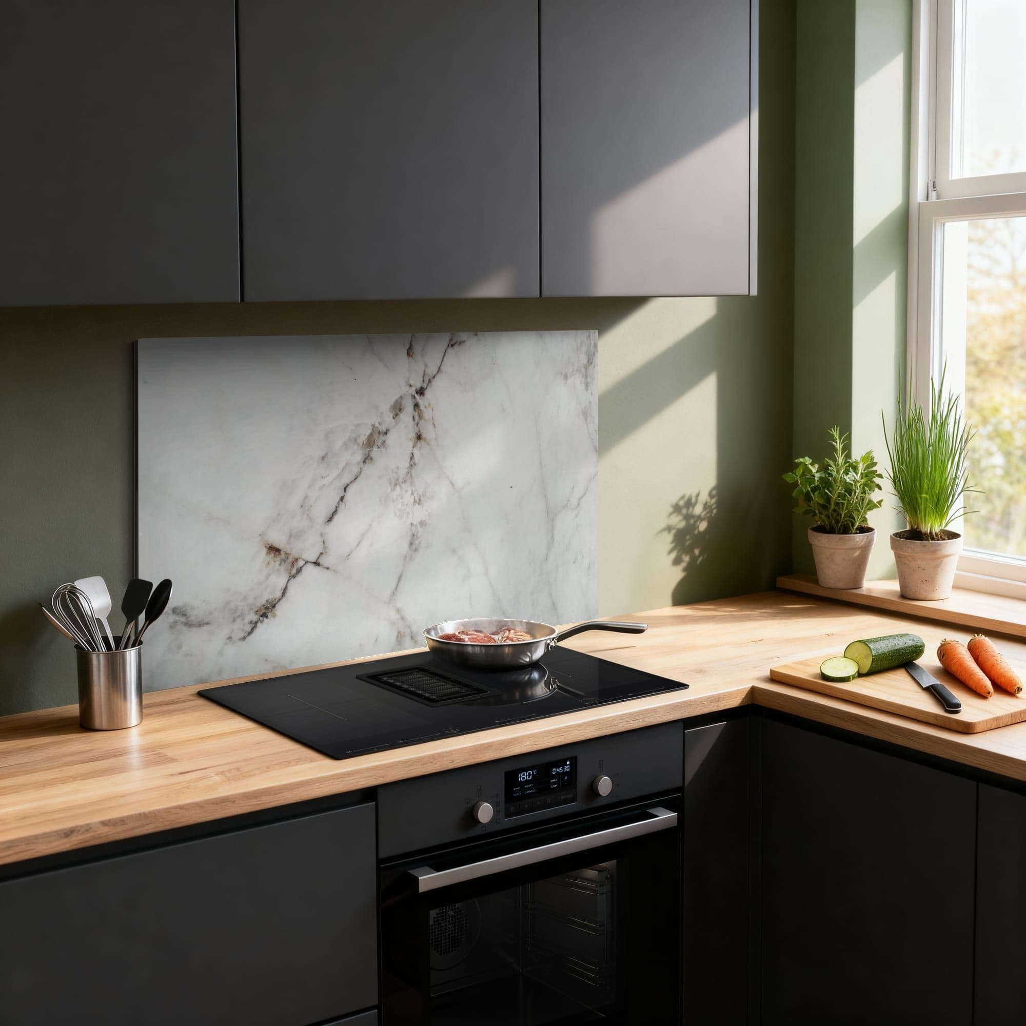 Pure Marble Spatscherm, productfoto 1