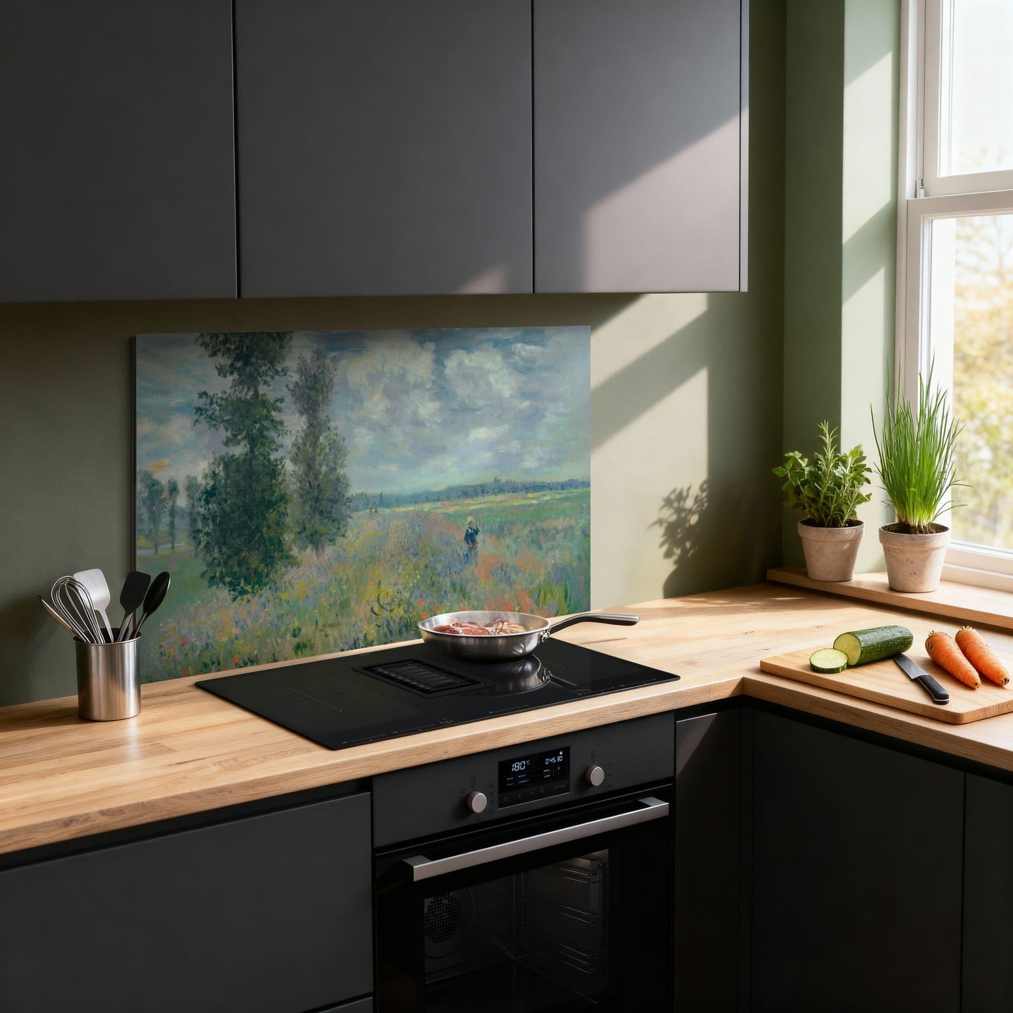 Papaverveld Spatscherm, productfoto 1