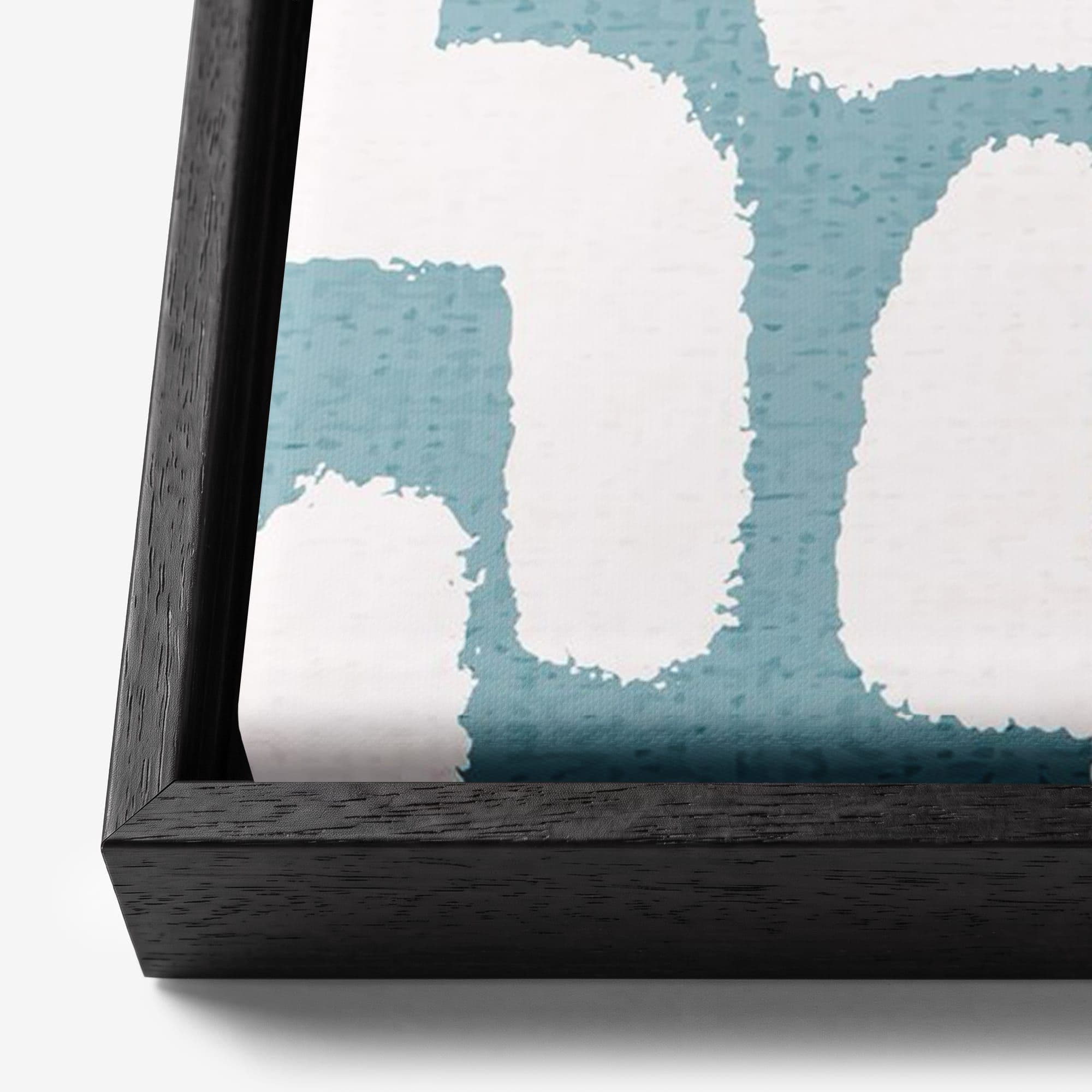 Japandi Maze Teal Canvas schilderij