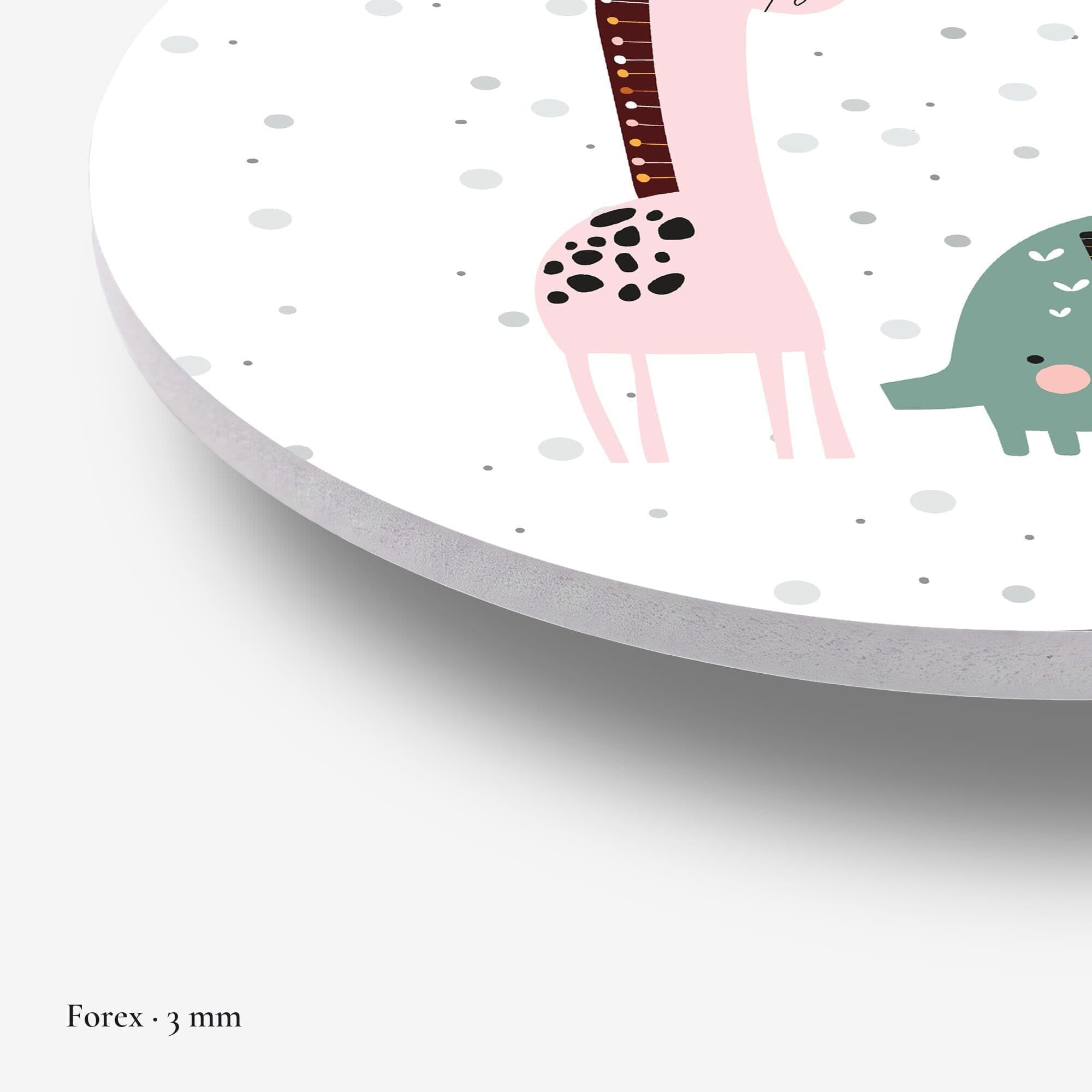 Giraffe & Olifant Vriendjes Muurcirkel, detail rand forex