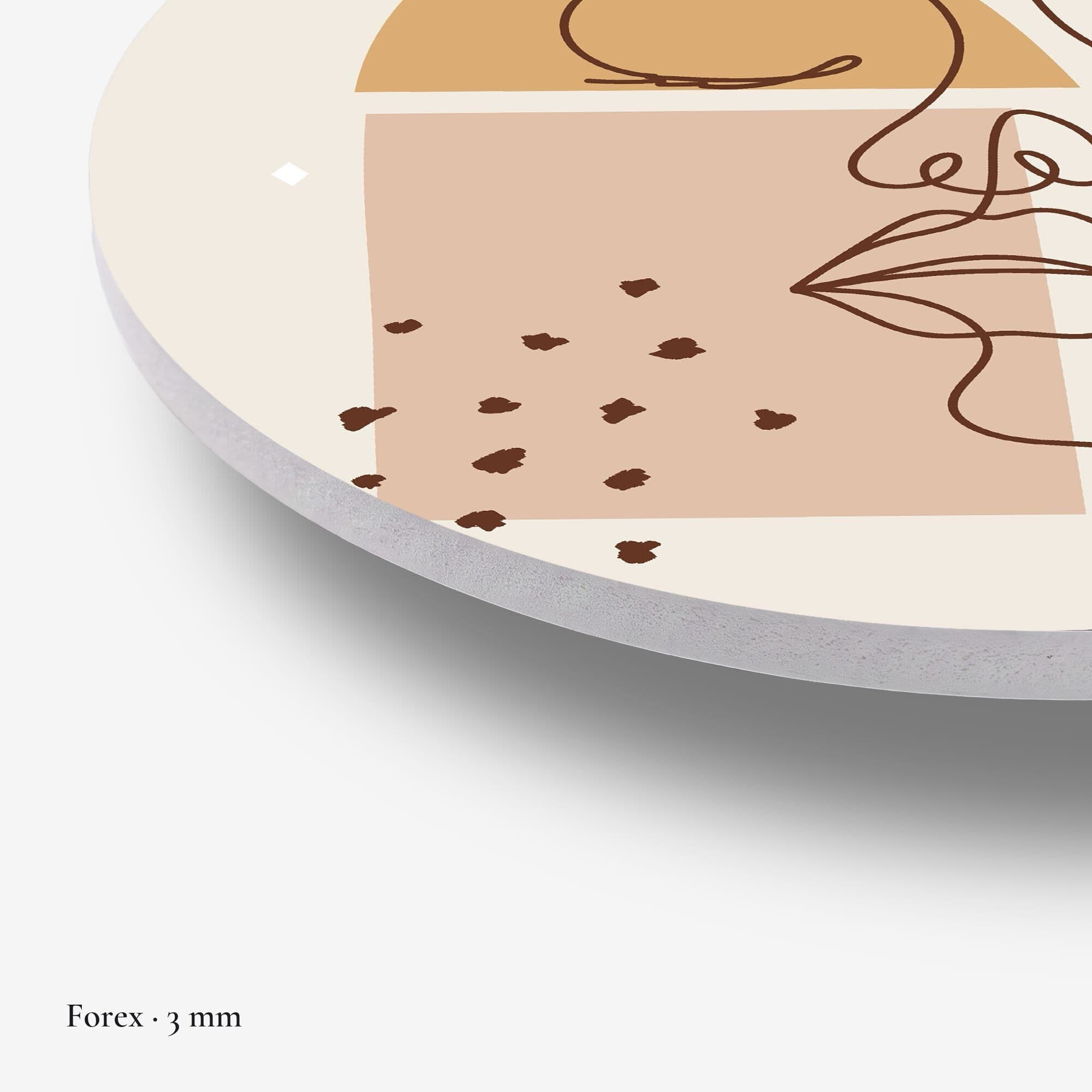 Line Art Terracotta Muurcirkel, detail rand forex