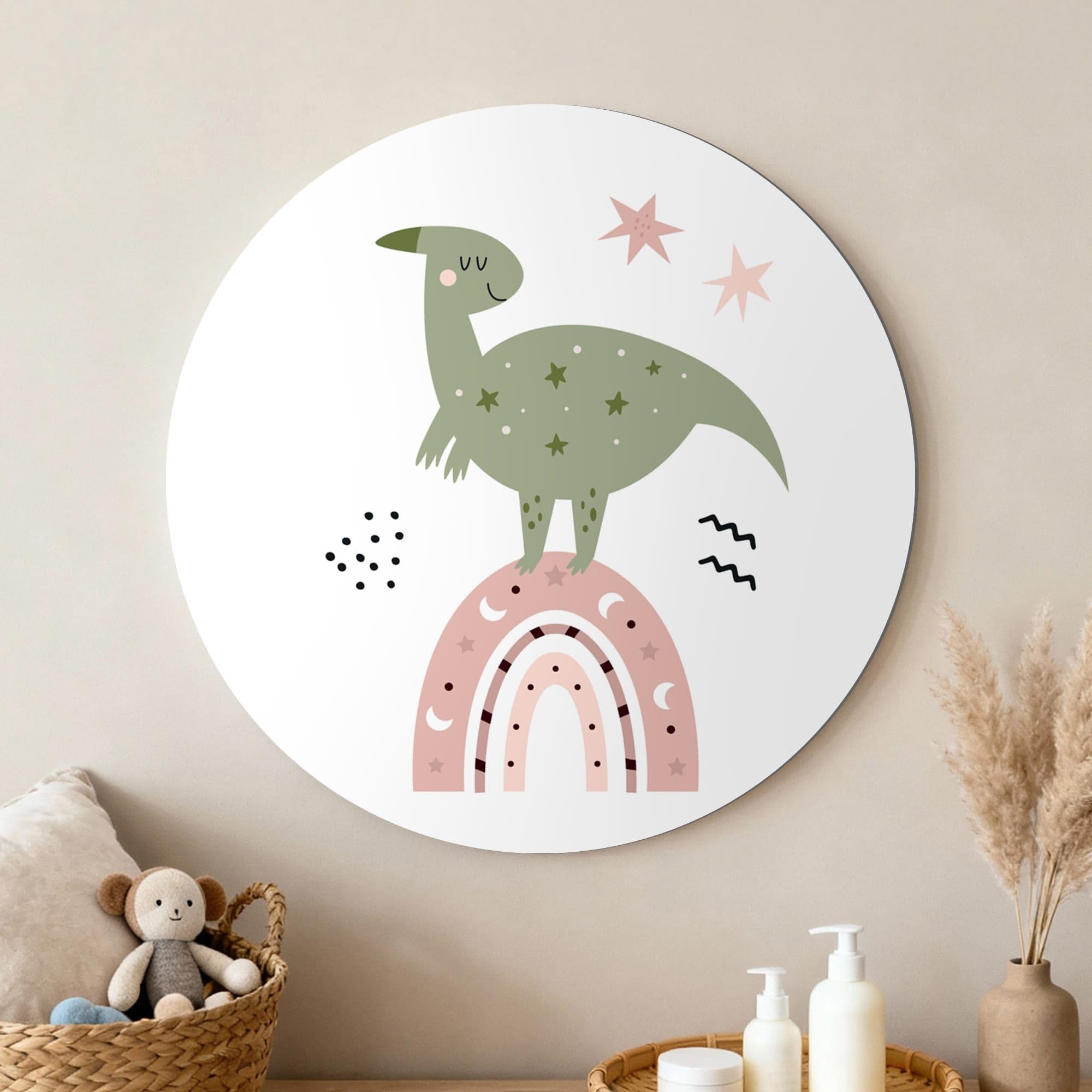 Sterren Dino Regenboog Muurcirkel
