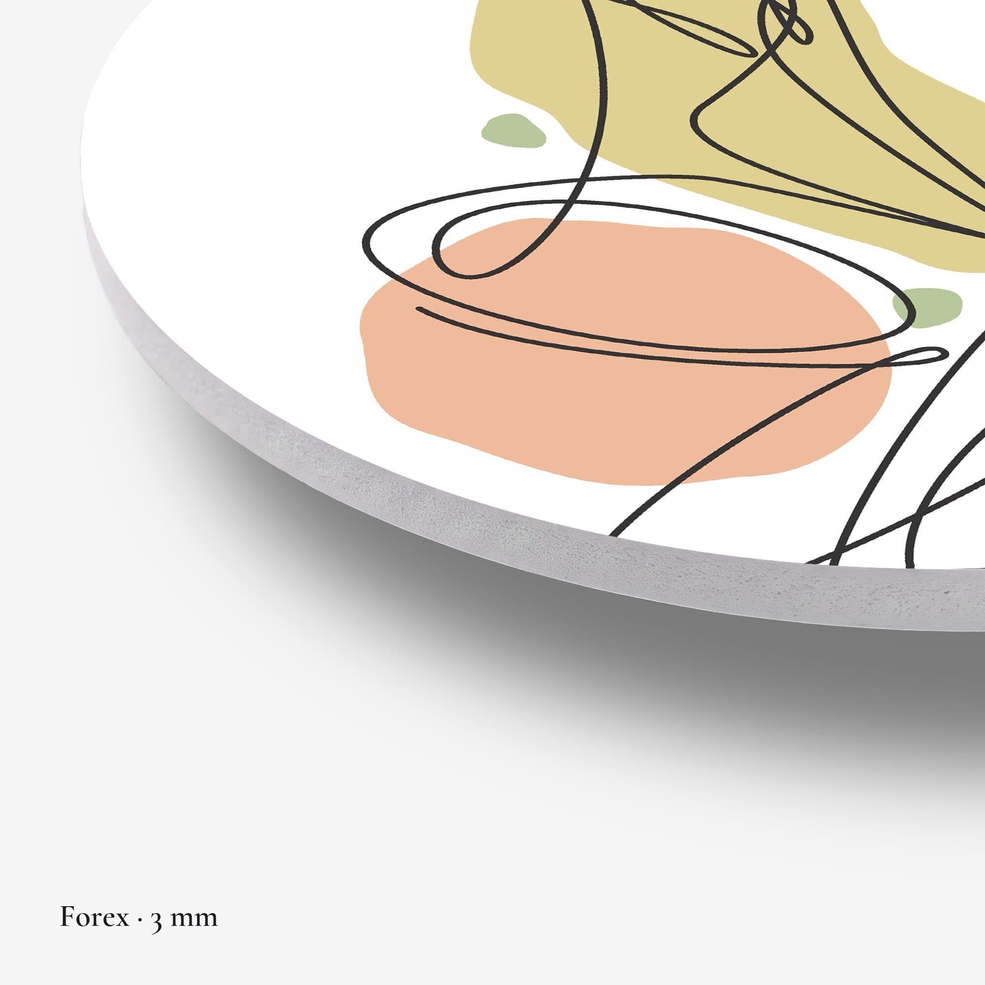 Line Art Silhouette Muurcirkel, detail rand forex