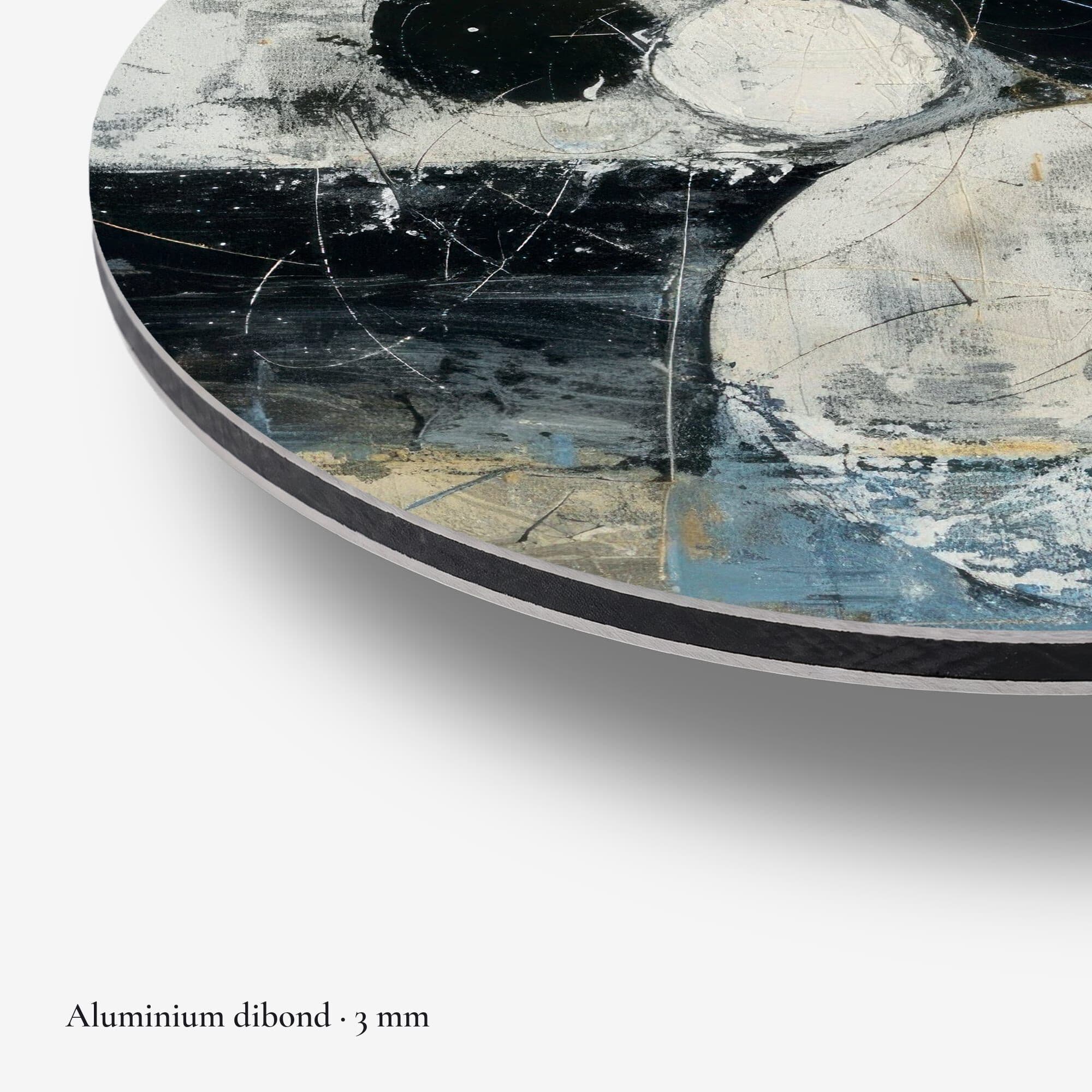 Abstract Eclipse Cirkels Muurcirkel, detail rand dibond