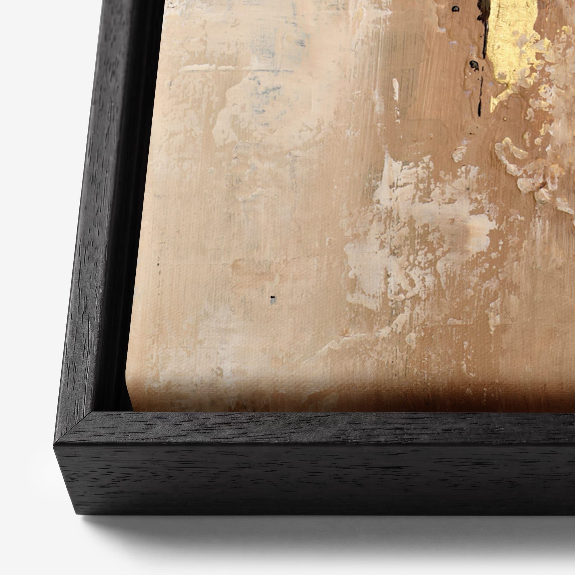 Golden Abstract Dust Canvas schilderij, detail frame