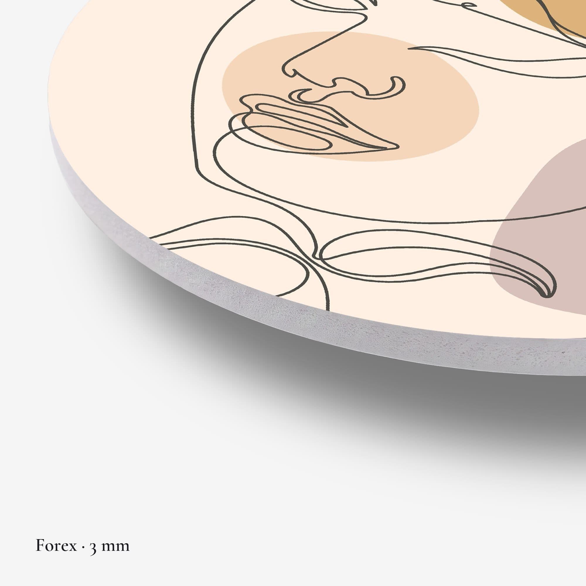 Line Art Bloom Face Muurcirkel, detail rand forex