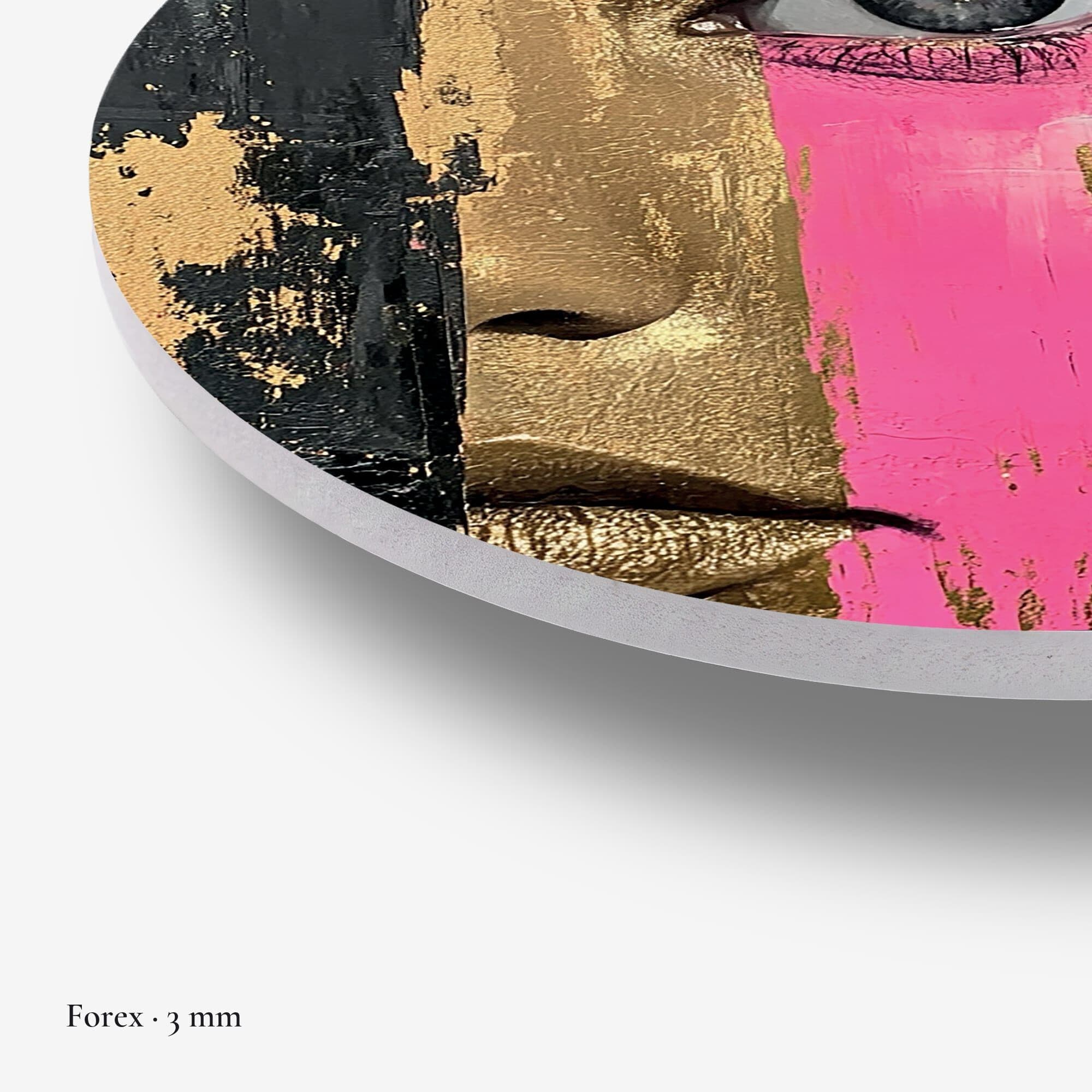 Pink Gold Portrait Muurcirkel, detail rand forex