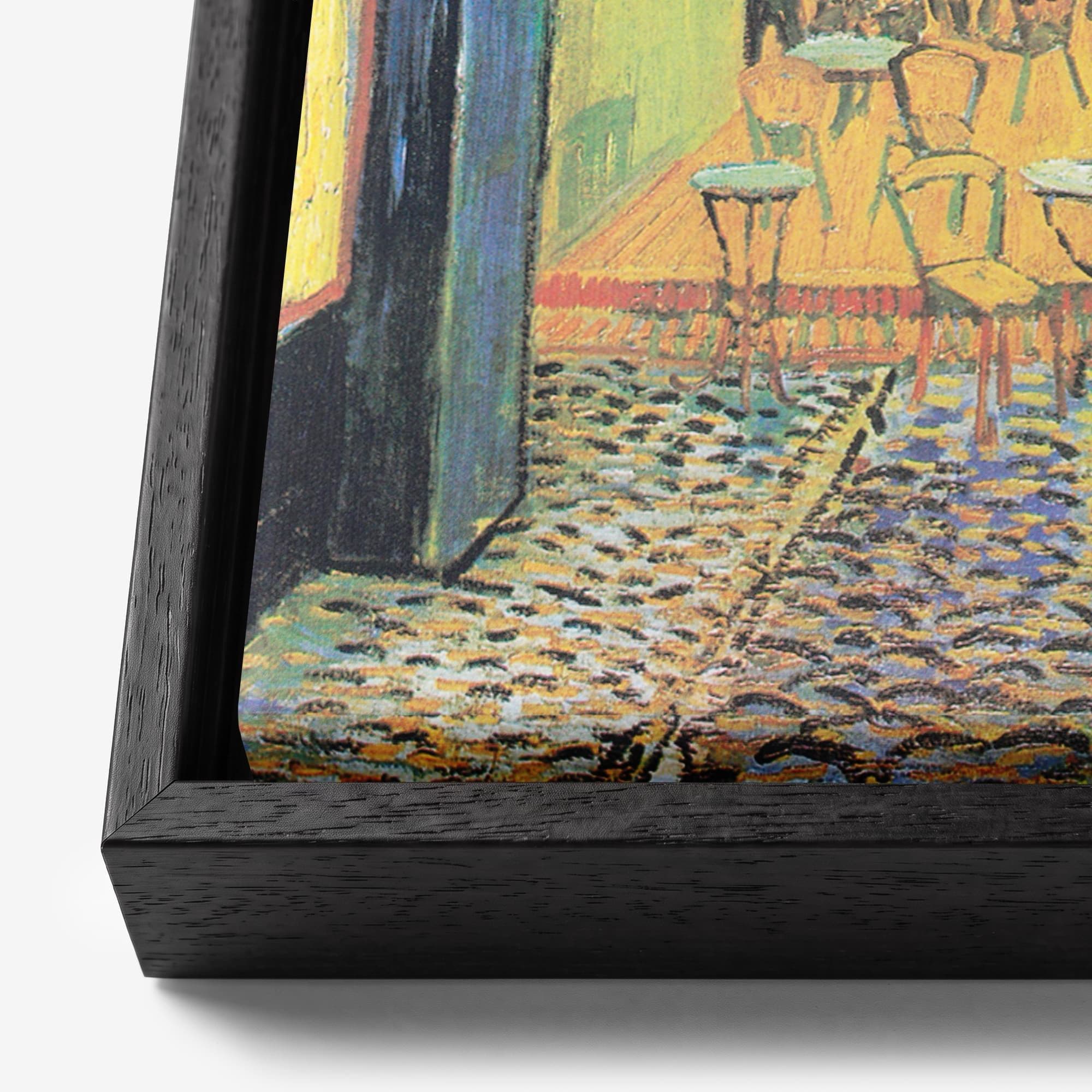 Caféterras bij nacht - Vincent van Gogh Canvas schilderij, detail frame