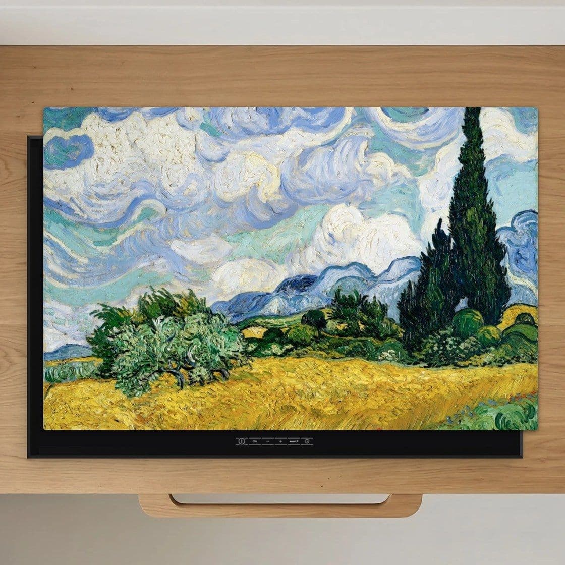 Korenveld met cipressen - Vincent van Gogh Inductiebeschermer