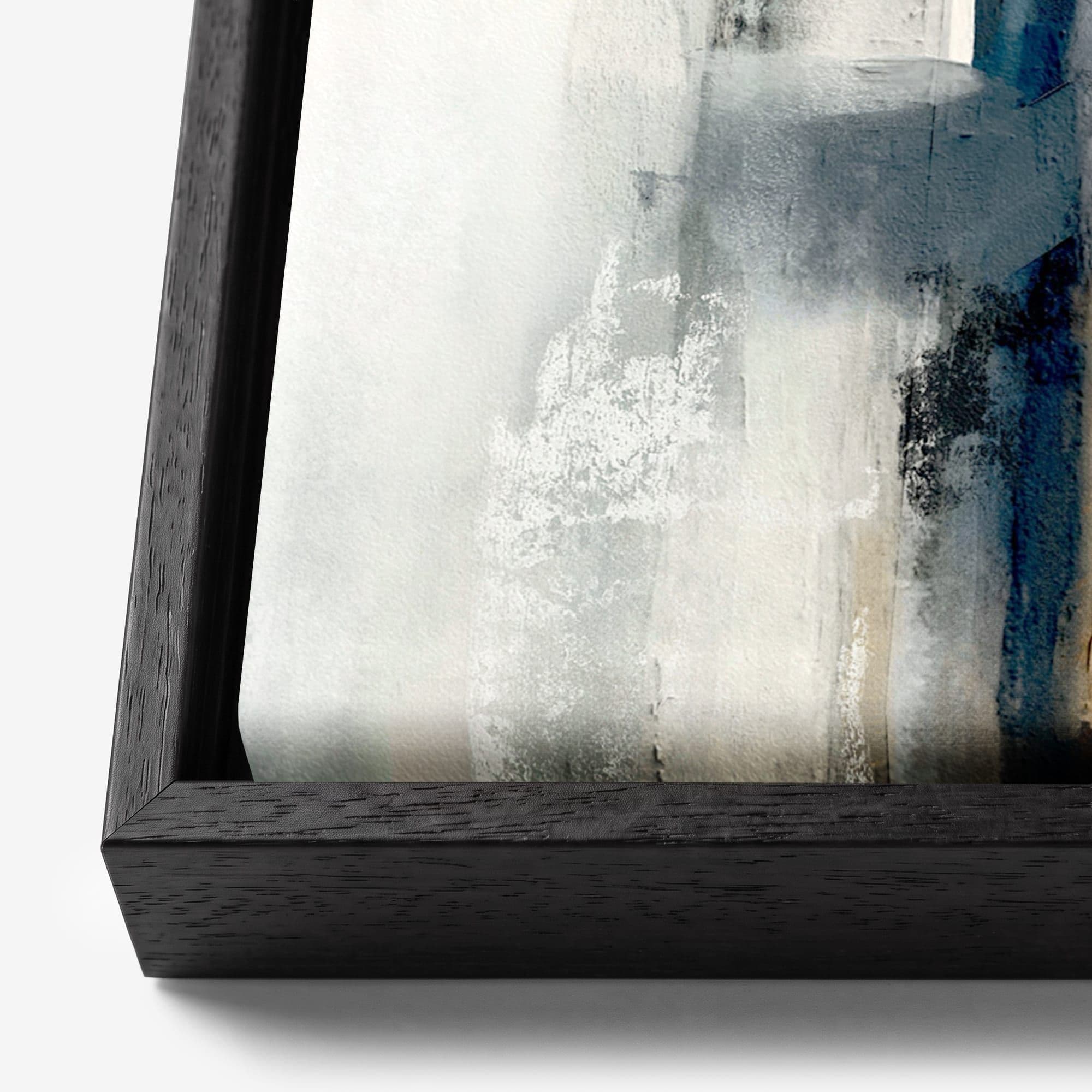 Abstract Grijs Verf Canvas schilderij, detail frame