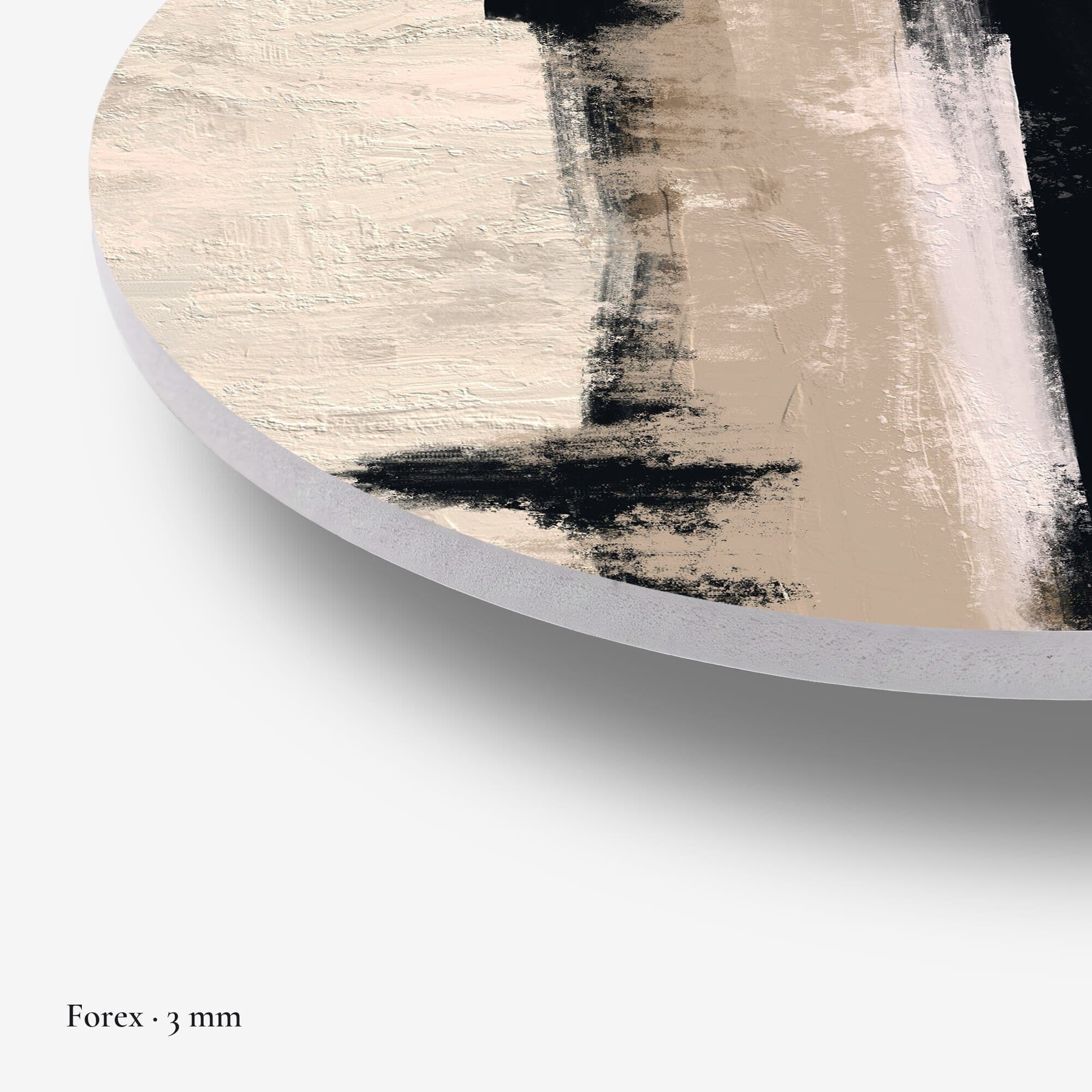 Abstract Zwart Beige Muurcirkel, detail rand forex