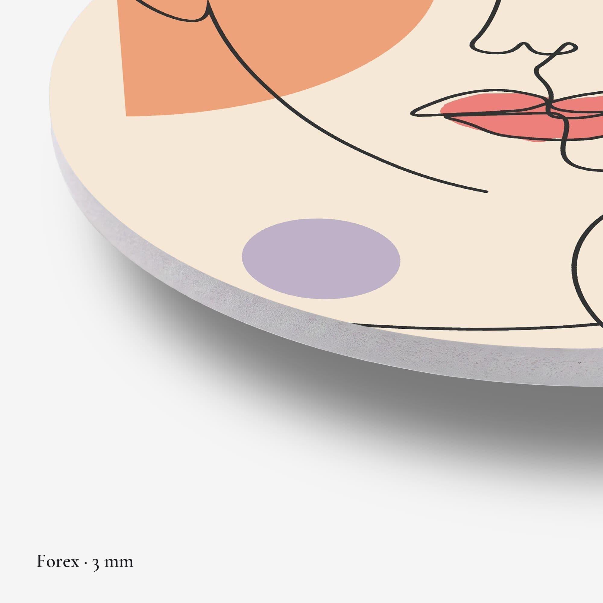 Line Art Visage Muurcirkel, detail rand forex