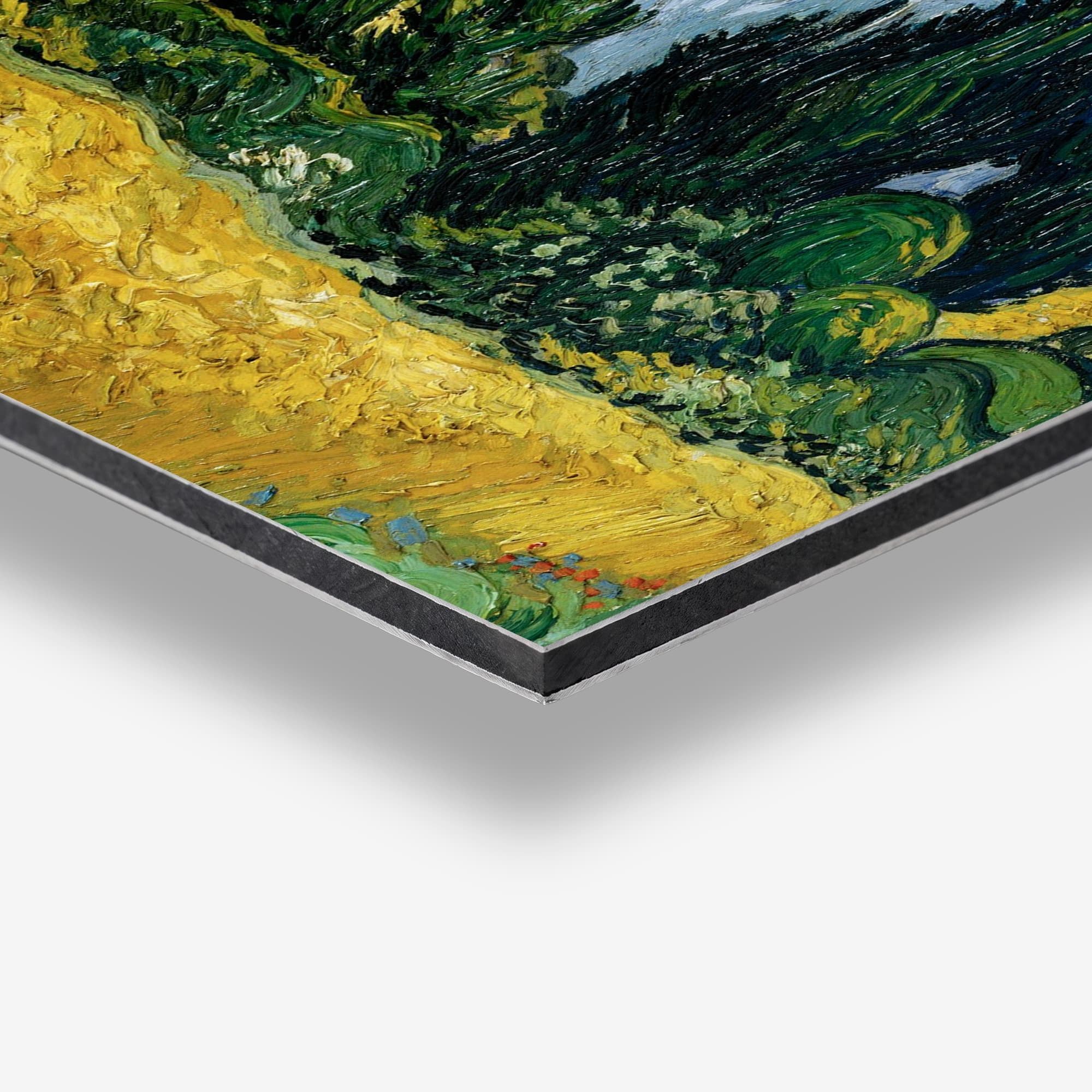 Korenveld met cipressen - Vincent van Gogh Spatscherm, detail rand